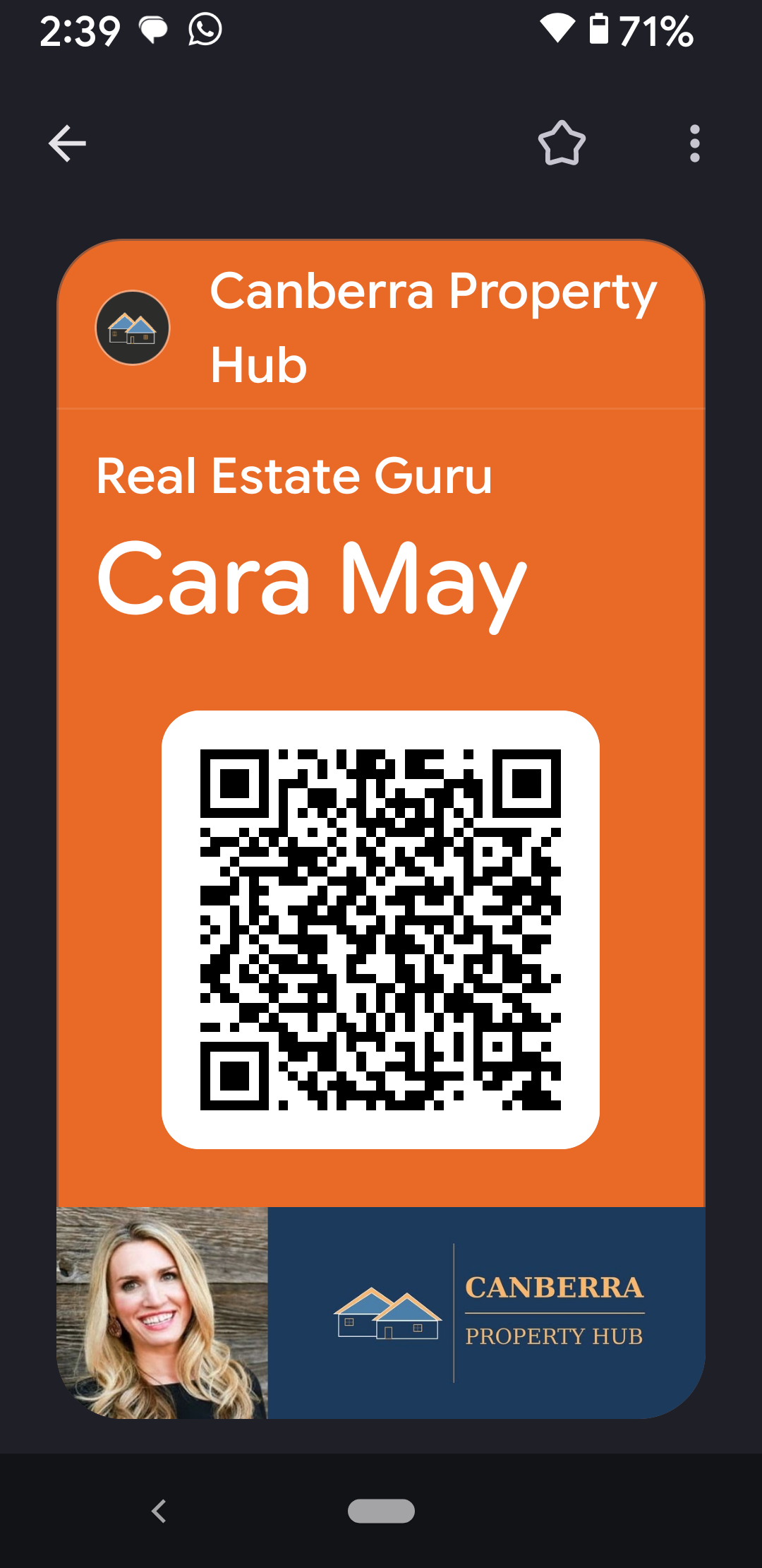 Saved pass open in Google Wallet, showing its own live QR code